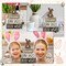 4 Pcs Easter Table Decor Happy Bunny Neutral Easter Egg Tiered Tray Decorations Set Spring Bunny Egg Rustic Farmhouse Wooden Stack Block Signs Party Tabletop Decor for Home Office Gift